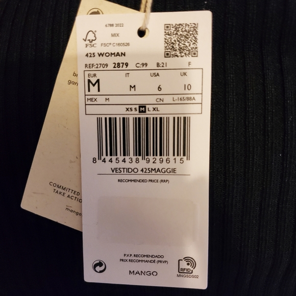 BNWT Mango Black Knit Dress - Picture 5 of 5